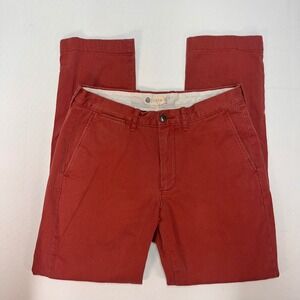 J. Crew Mens 30x30 Straight Leg Pink ‎ Cotton Chino Pants Casual Trousers